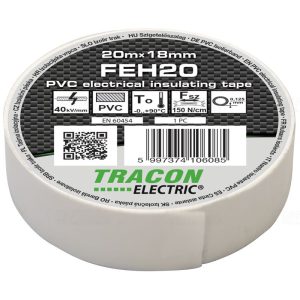 Szigetelõszalag,fehér 20mx18mm, PVC