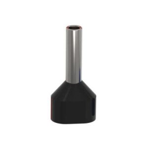 Érvéghüvely szigetelt iker 2X1.5mm2 12mm fekete