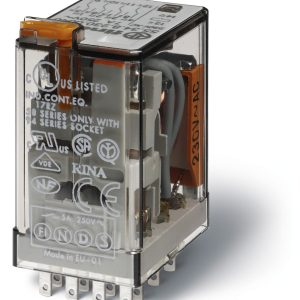 Finder relé 4 morzés 230V 4 váltó, tetsztgomb